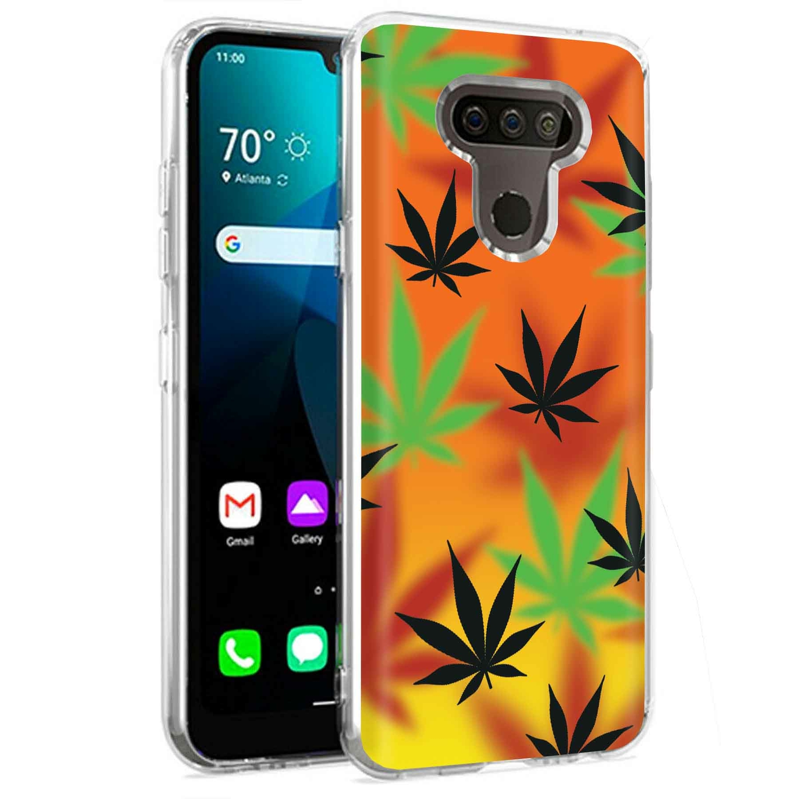 Phone Case for LG Harmony 4,Xpression Plus 3,K40S, Marijuana Yellow Print
