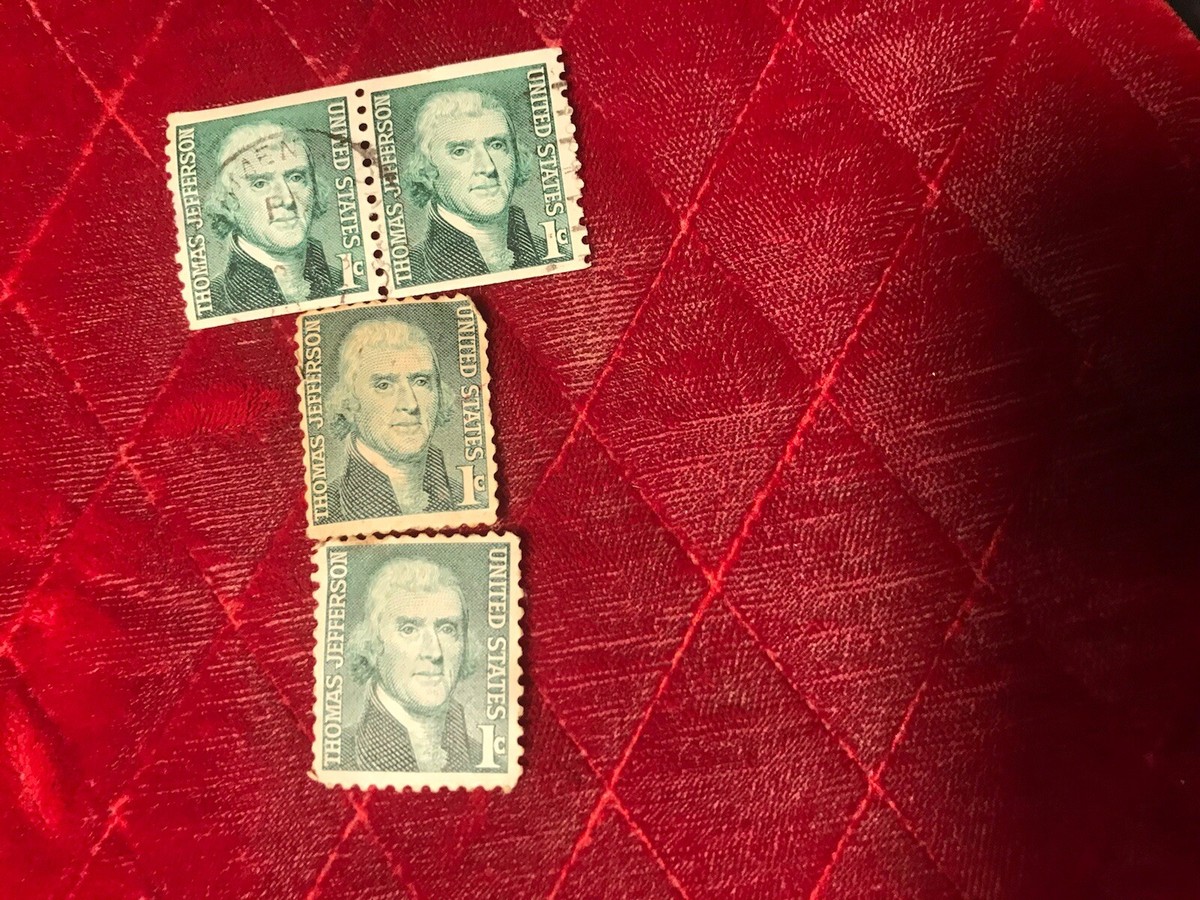 Thomas Jefferson 1 cent Postage Stamp Green Rare Vintage (Lot 4  display picture 1