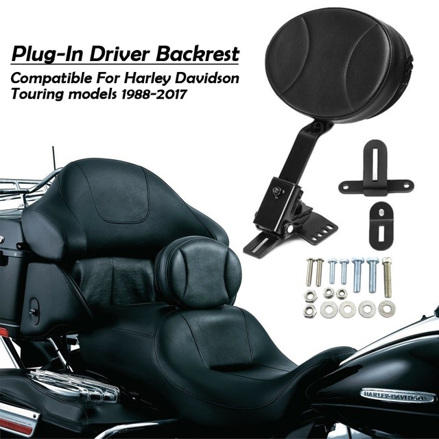 Plug In Driver Rider Backrest Kit For Harley Electra Road Street Glide