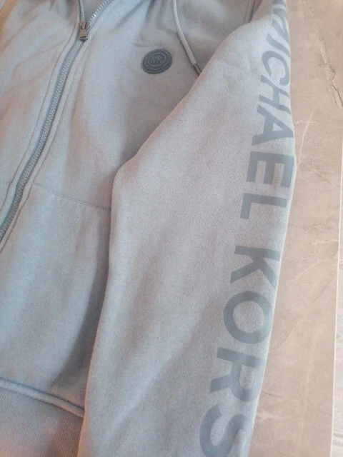 Felpa con cappuccio e zip uomo piccola blu chiaro Michael Kors