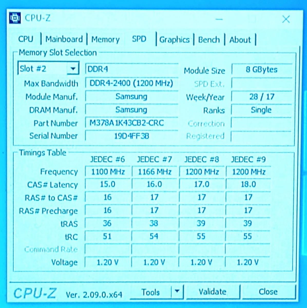 M378A1K43CB2-CRC Samsung 8GB 1Rx8 PC4-2400T-UA2-11 Desktop M378A1K43CB2-CRC Samsung 8GB 1Rx8 PC4-2400T-UA2-11 Desktop