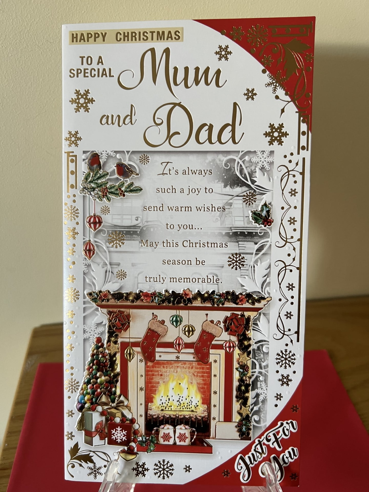 Christmas Card Mum & Dad - Foil Finish