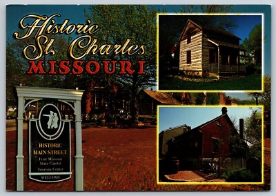 Postcard  Historic St Charles Missouri Main Street
