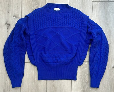 Lucy Paris Anthropologie Cropped Cable Knit Jumper Sweater SZ