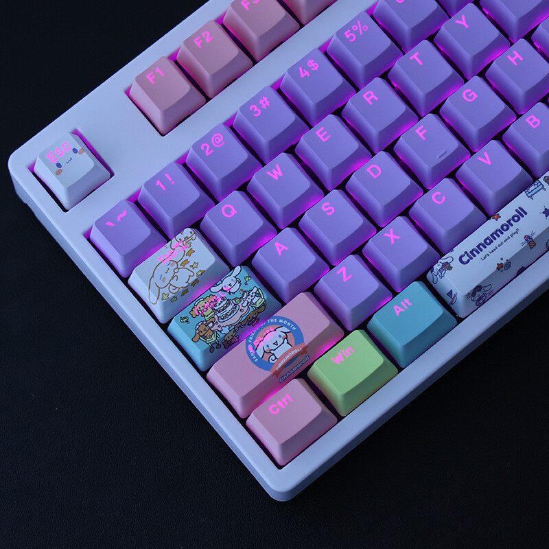 Cute Cinnamoroll baby Theme PBT Translucent Keycaps 108 OEM