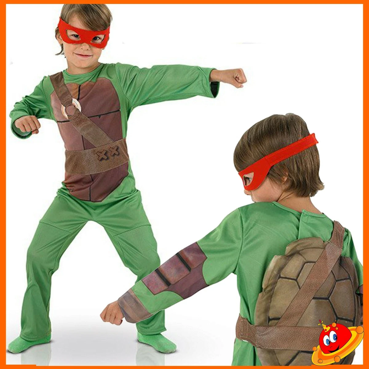 Costume Carnevale Ragazzo Bambino Tartaruga Tartarughe Ninja Tg 7-8 anni