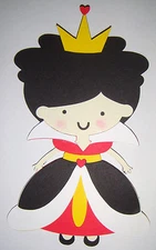 Alice in Wonderland Queen of Hearts Die Cut Paper Doll Scrapbook Embellishment
