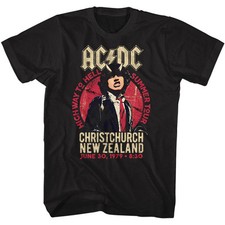AC/DC Mens New T-Shirt Highway To Hell 79 Tour 100 Black Cotton Sizes SM - 5XL