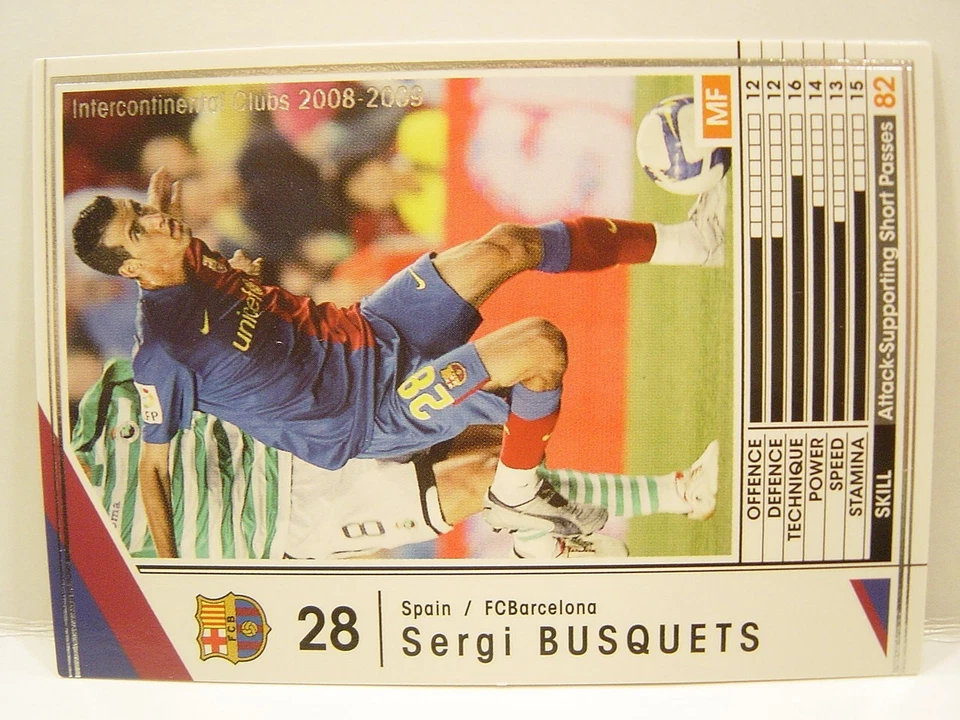 Panini WCCF 2008-09 Sergio Busquets Burgos 1988 Spain　No28 FC Barcelona Rookie 3 - Image 3 of 4