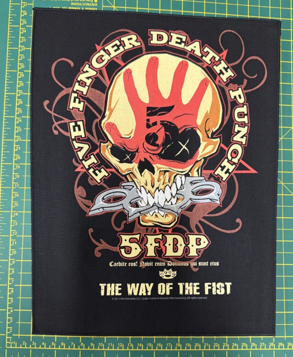 Five Finger Death Punch The Way Of The Fist Sew On Printed Back Patch Official