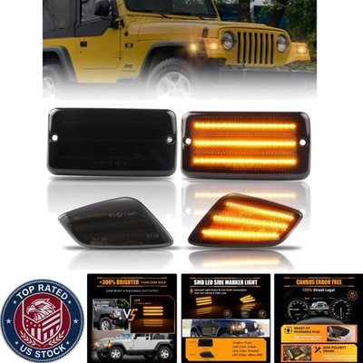 Easy Install 4-Piece LED Turn Signal & Marker Lights for 97-06 Jeep Wrangler