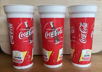 COCA COLA BECHER 0,5 l Sammelbecher von 1997   10 Jahre Grillpfanne   - 3 Stück