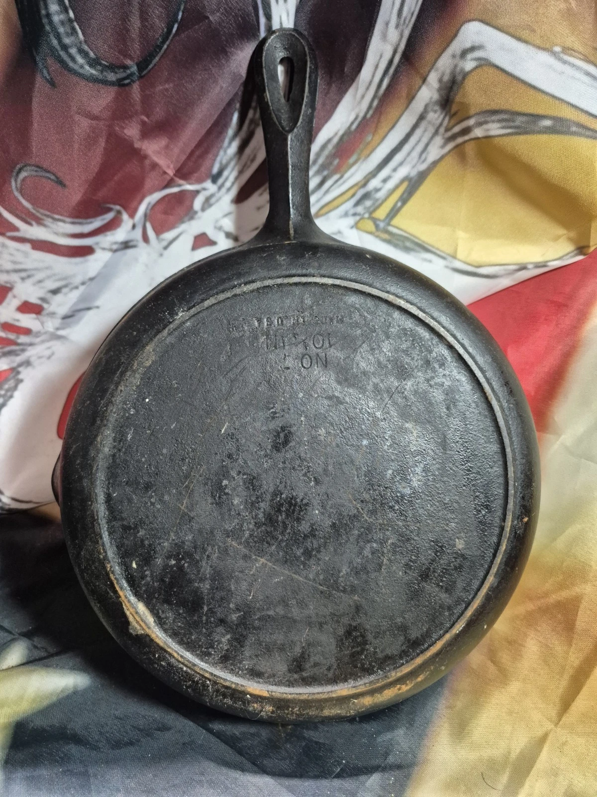 No. 7 Cast Iron Skillet 10 1/4" Heat Ring Frying Pan Made In U.S.A SITS FLAT