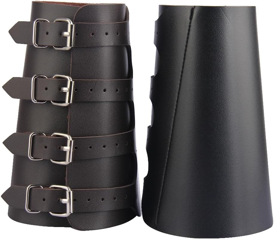 Brazaletes de cuero para hombre Brazaletes medievales Hebillas Cuero Brazos Protectores Puño Cuero