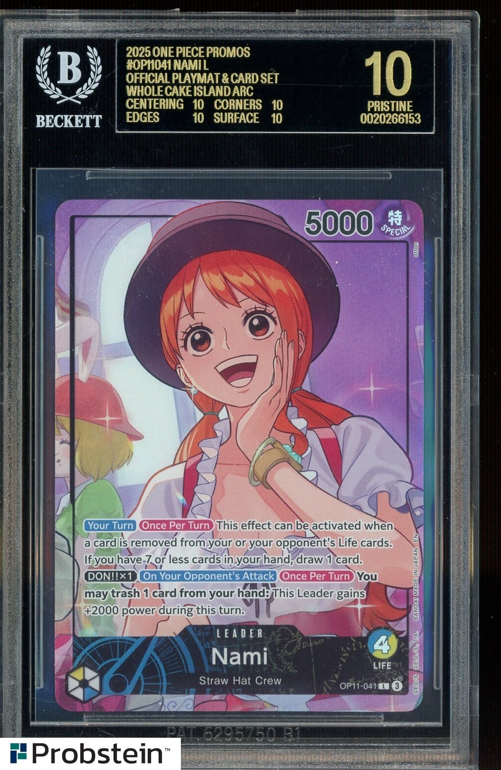 2025 One Piece Promos OP11041 Nami L Whole Cake Island Arc BGS 10 BLACK LABEL