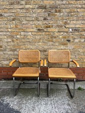 Set of 6 vintage Bauhaus Marcel Breuer beige beech wood Cesca dining chairs