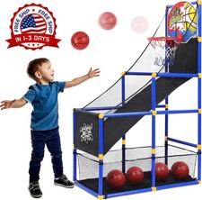 Juego arcade de aro de baloncesto de juguete  con 4 pelotas y bomba de aire NEW