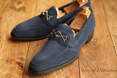 Barker Schwarz Navy Blau Wildleder Schuhe Halbschuhe Herren UK 10 US 11 EU 44