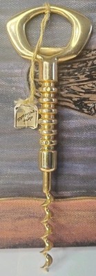Vintage French Corkscrew Wine Bottle Opener Gold Tone ''Dore Veritable'' 
