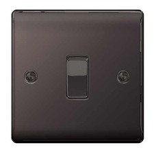 Image of BG NBN12 Nexus Metal Black Nickel 1 Gang 10A 10AX 2 Way Plate Switch