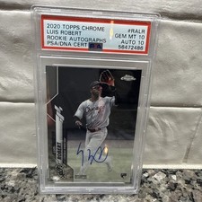 64264982 Luis Robert 2020 Topps Chrome #RA-LR Auto 10 RC PSA 10 Rookie