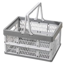 Collapsible Storage Crate with Handles, Milk Crates 33L Foldable Plastic Shop...