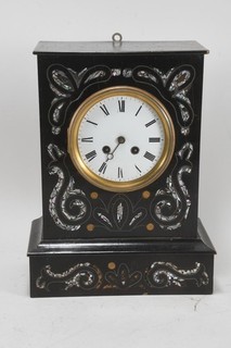 Q72V49 Mother of Pearl Inlaid Table Clock Mantel Clock with Pendulum