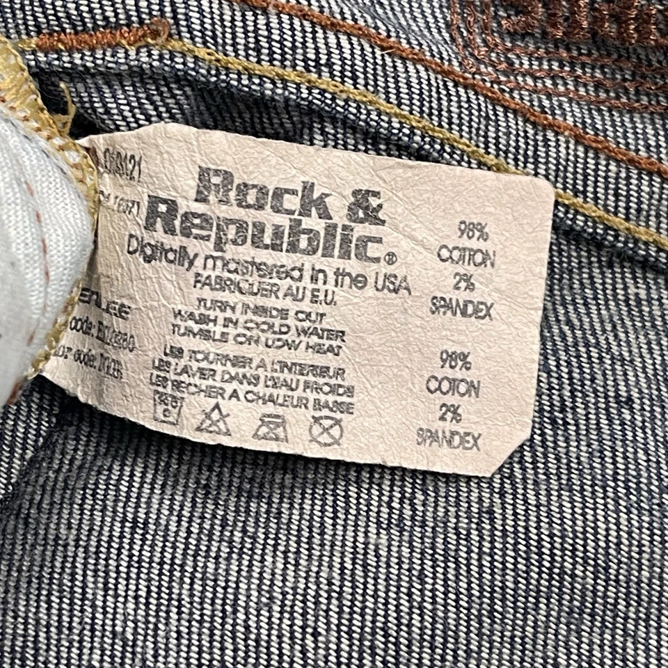 Rock & Republic Men’s Jeans Size 31 x 32 Dark Wash Bootcut Denim Distressed - Image 3 of 4