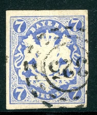 Germany States 1867 Bavaria 7Kr Ultra Scott #19 VFU M428