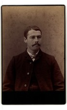 Cabinet Card Circa 1880s C. Evick Handsome Man with Mustache Ohio