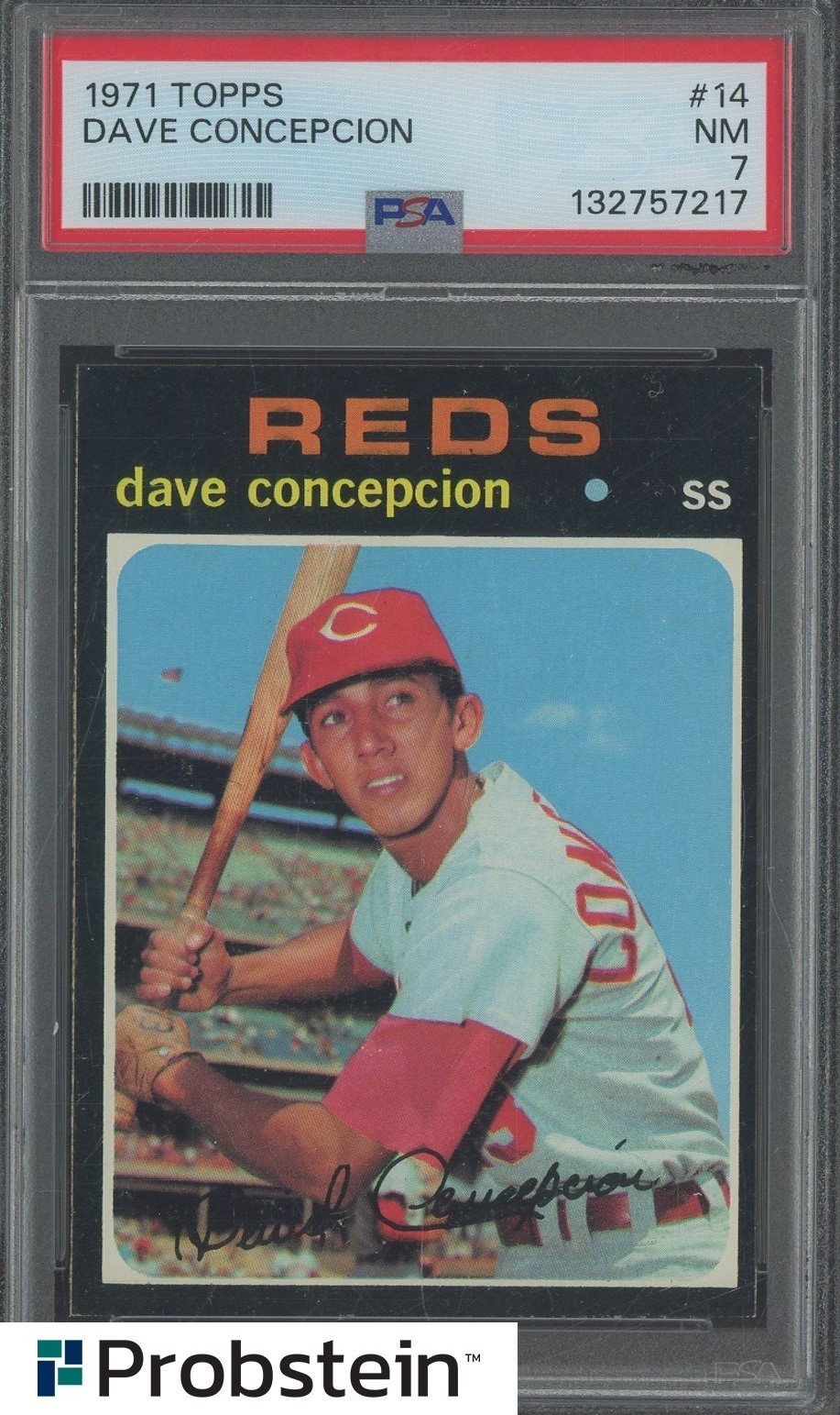 1971 Topps #14 Dave Concepcion Cincinnati Reds RC Rookie PSA 7 NM