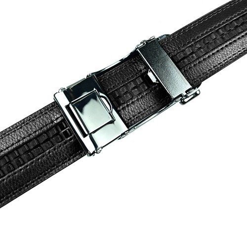 New Genuine Leather Mens Ratchet Belt Belts For Men Adjustable Automatic Buckle - Picture 16 of 47