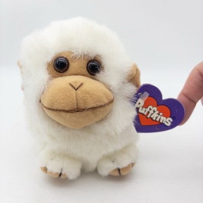 NEW Trixy White Monkey Gorilla Puffkins Vintage Toy Plush 1997 Collection Swibco