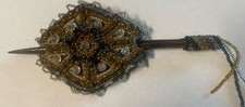 Beaded Hair Barrette w/ Wooden Stick Dowel
