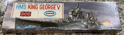 Aurora No. 712-149 HMS King George V Battleship New Open Box Vintage Model Kit