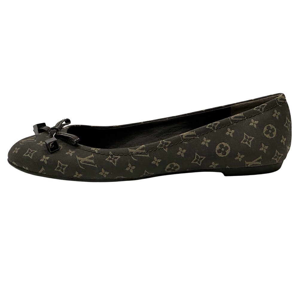 Louis Vuitton Flat Shoes Pumps Monogram EU 37.5 US 7.5 Canvas Leather Authentic thumbnail 3