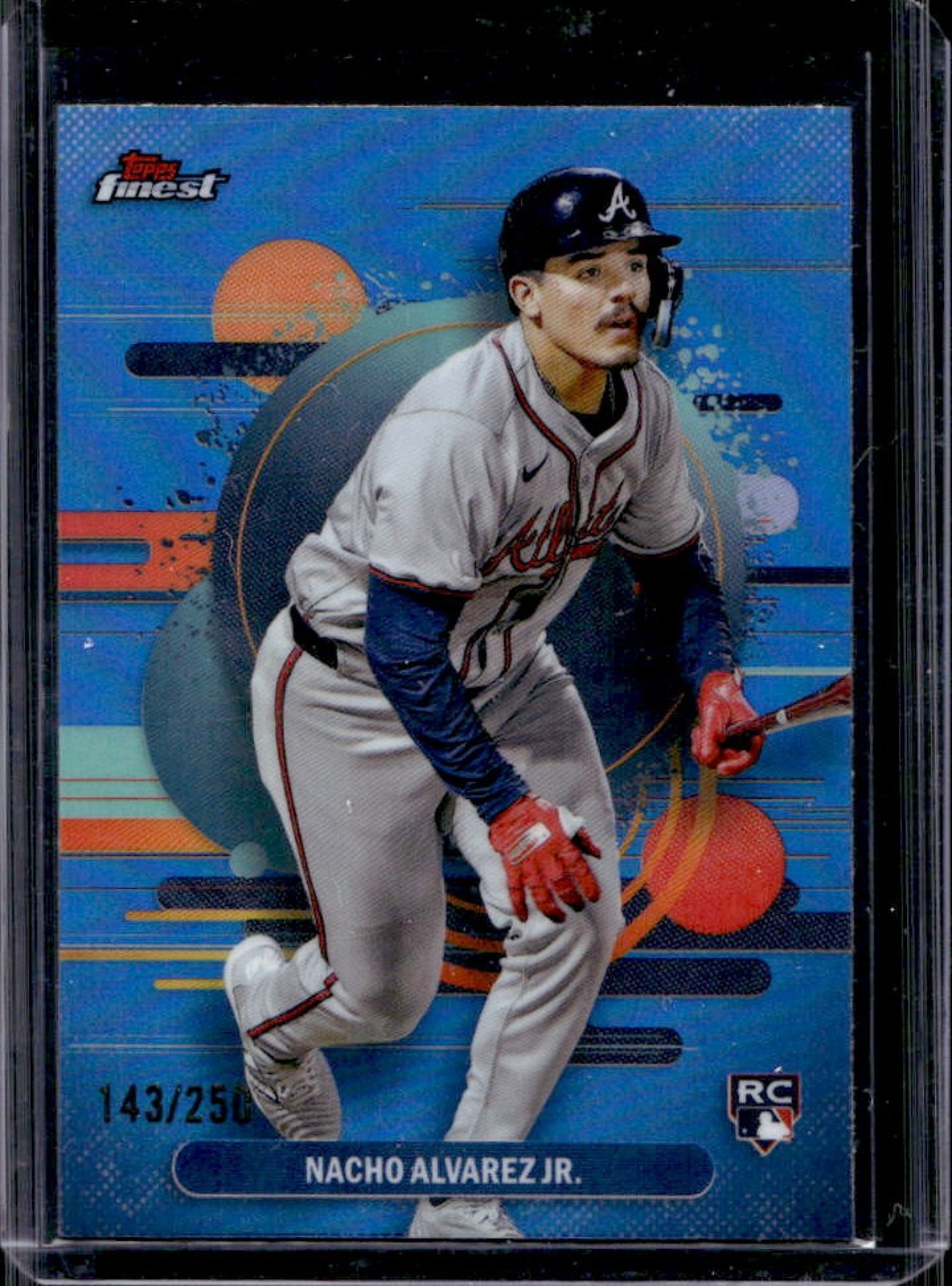 2025 Topps Finest Nacho Alvarez Jr. Uncommon RC Sky Blue Refractor #/250 Braves