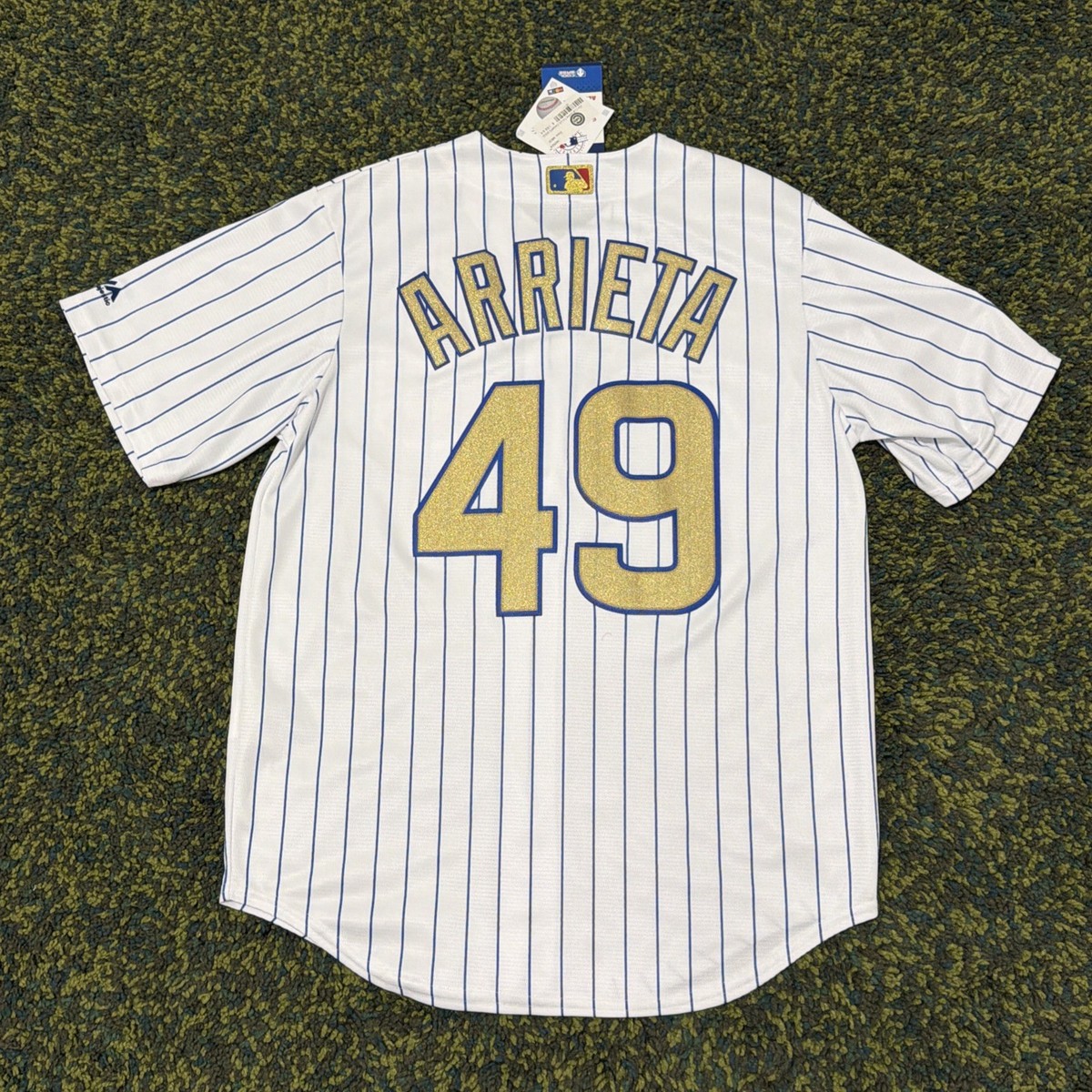 Majestic MLB Chicago Cubs Gold Championship 2016 Jake Arrieta