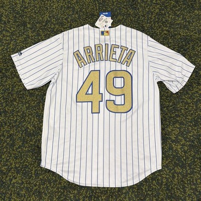 Majestic MLB Chicago Cubs Gold Championship 2016 Jake Arrieta
