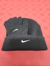 Nike Youth Knit Beanie Hat And Gloves Anthracite New Youth Size New Just Do It