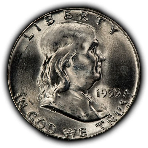 1955 50c Franklin Silver Half Dollar - Bugs Bunny Variety - BU - SKU-Y6333