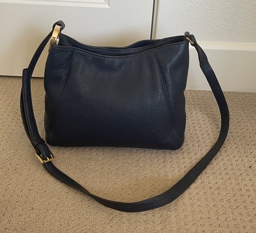 Michael Kors Umhängetasche dunkelblau Pebble Leder