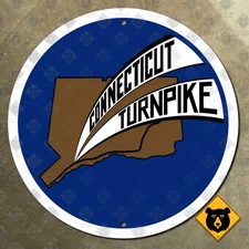 Connecticut Turnpike highway marker road sign route shield 1958 12x12