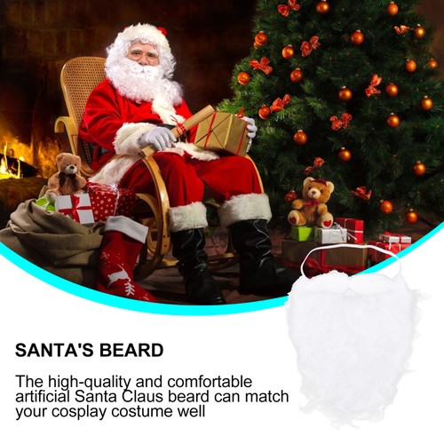 4pcs Simulation Christmas White Beard Party Cosplay Santa Claus Creative Beard - Photo 8 sur 12