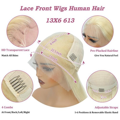 30 Zoll 613 13x6 Lace Front Perücke Echthaar 200 Dichte 613 Lace Front Wig Hum... - Bild 5 von 6