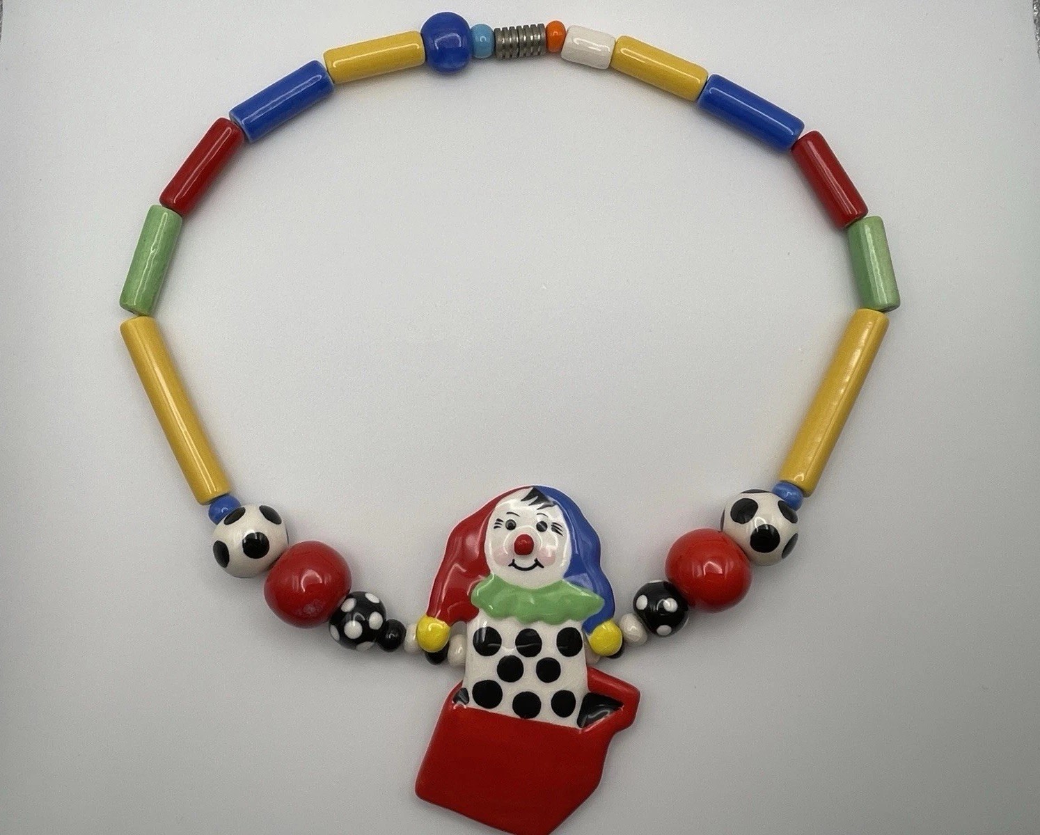 Ruby Z Candace Loheed Ceramic Clown Necklace Some… - image 1