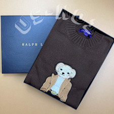 POLO RALPH LAUREN Brown Polo Bear Pullover Sweater Women's L NWT FAST. Bid