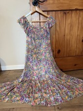 Spell And The Gypsy Collective Midi Button Up Dress Flowy Boho XS Sleeveless