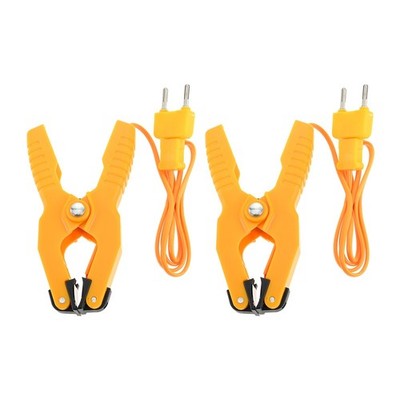 2Pcs HVAC K-Type Temperature Clamp with Banana Plug Adapter Thermocouple Sensor