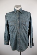 MARLBORO CLASSICS CAMICIA JEANS UOMO TG S MAN CASUAL VINTAGE SHIRT COTONE DENIM